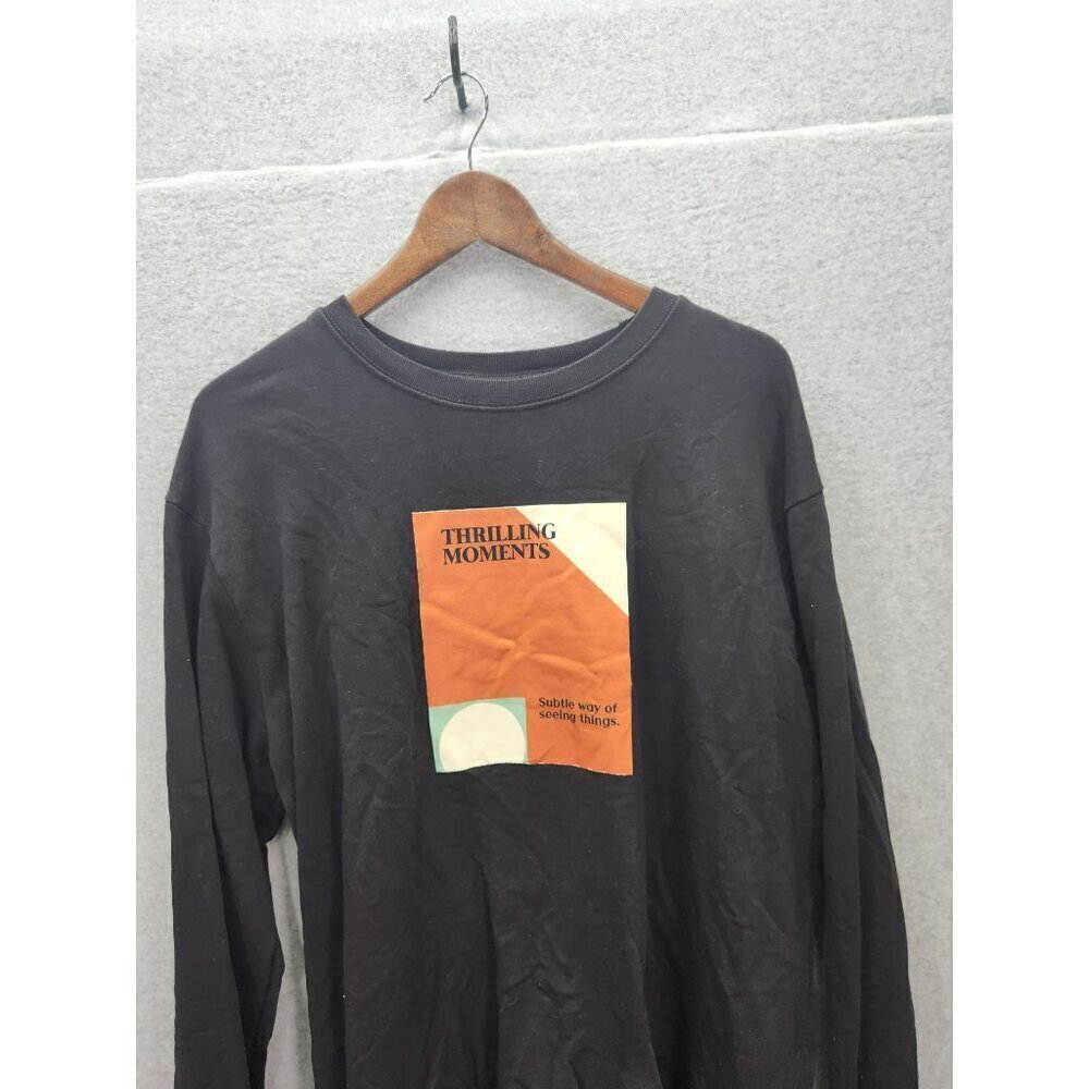 Zara Thrilling Moments Graphic Sweatshirt Black Cotton & Polyester Mens XL - Picture 2 of 4